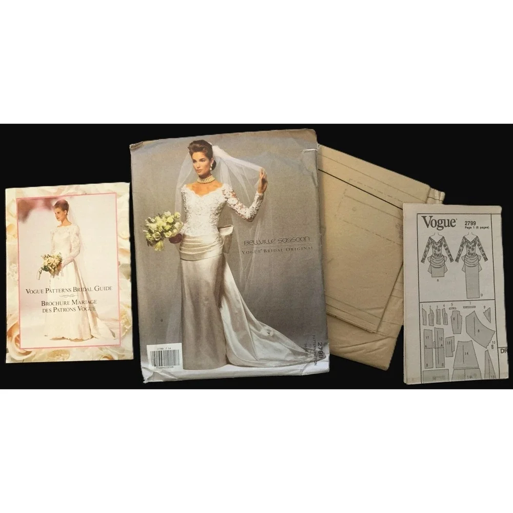 Vogue Wedding Designs BELLVILLE-SASSOON Pattern 2 lengths Bride Bridesmaid 14-18